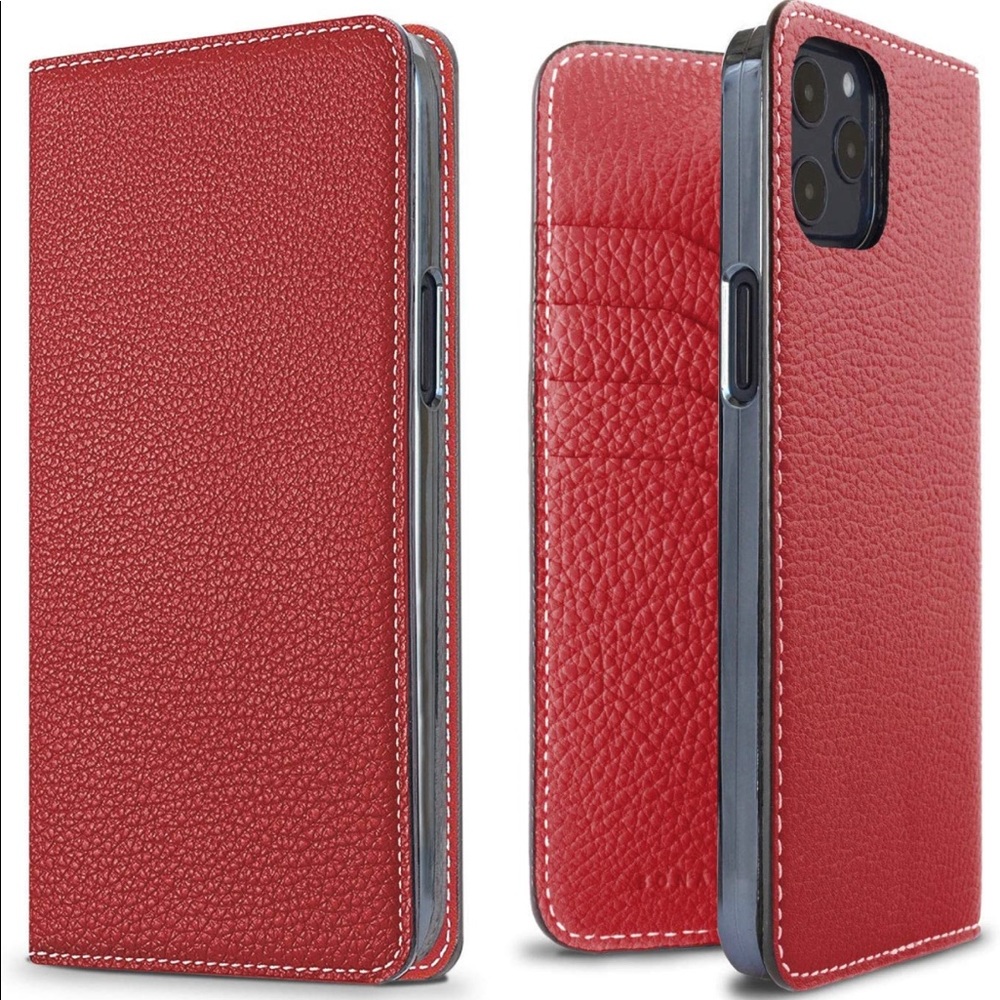 BONAVENTURA Diary Smartphone Case [Compatible with iPhone 12 Pro Max, Red